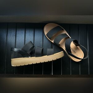 Soda Black Strappy Sandals